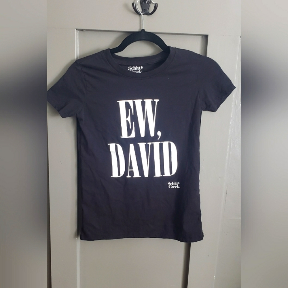 Women's Funny ew David schitts creek black t shirt
